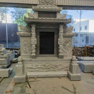 朝阳 芝麻灰高档墓碑、土墓，一套也支持定做